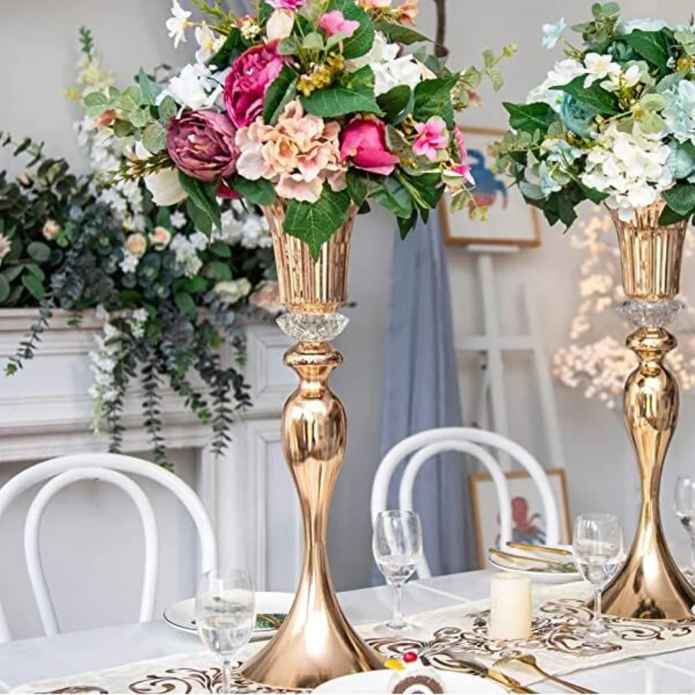 22in Gold Vases for Centerpieces